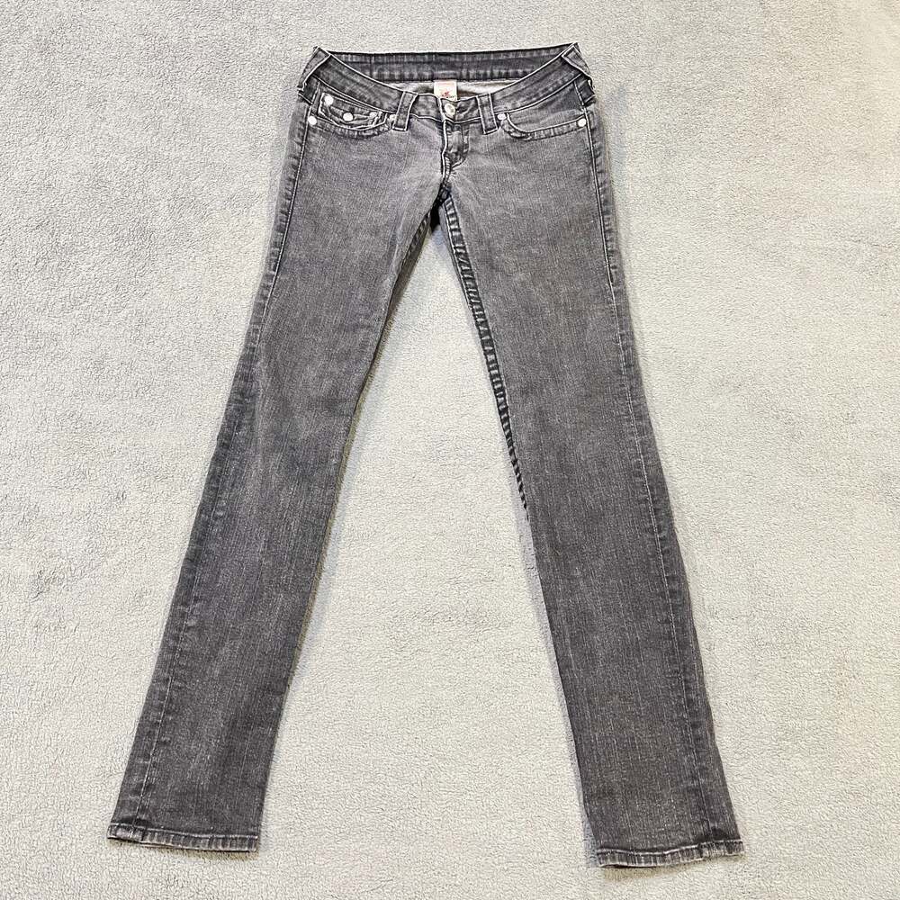 True Religion Julie Skinny Jeans Gray Washed Denim Y2K Women's Size 30